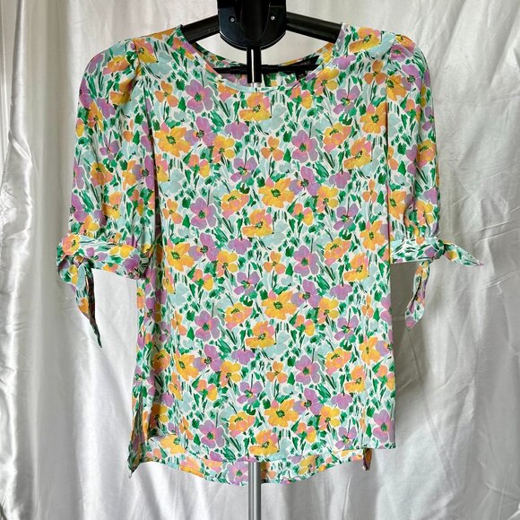 Banana Republic | Floral Puff-Sleeve Blouse | Size XS - Picture 1 of 6